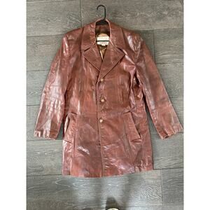 Nappa Leather by Grais Vintage Brown Leather Jacket Size 44 Long